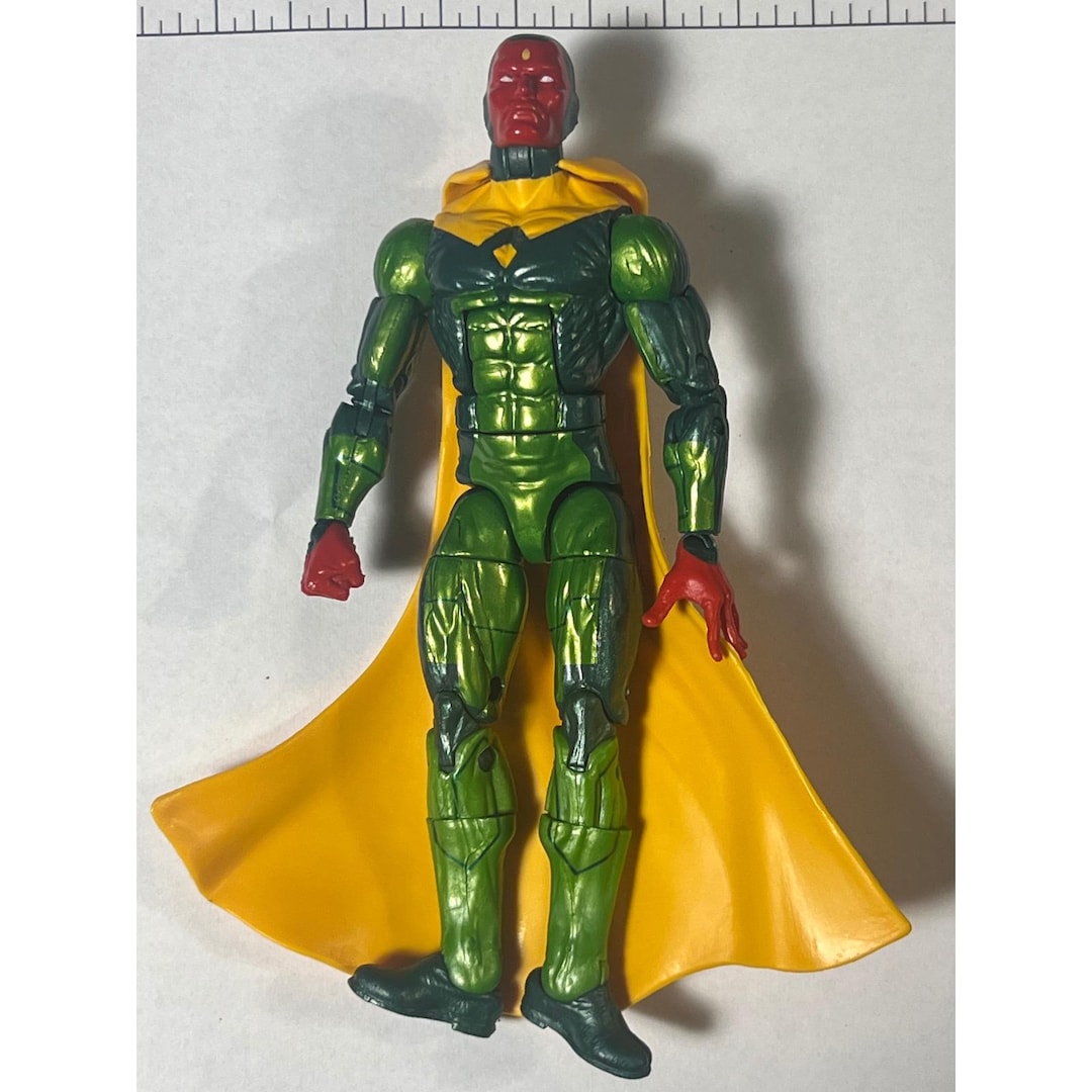 Vision Figure Marvel Legends Vision Action Figure Avengers Classic Green Yellow Cape ...