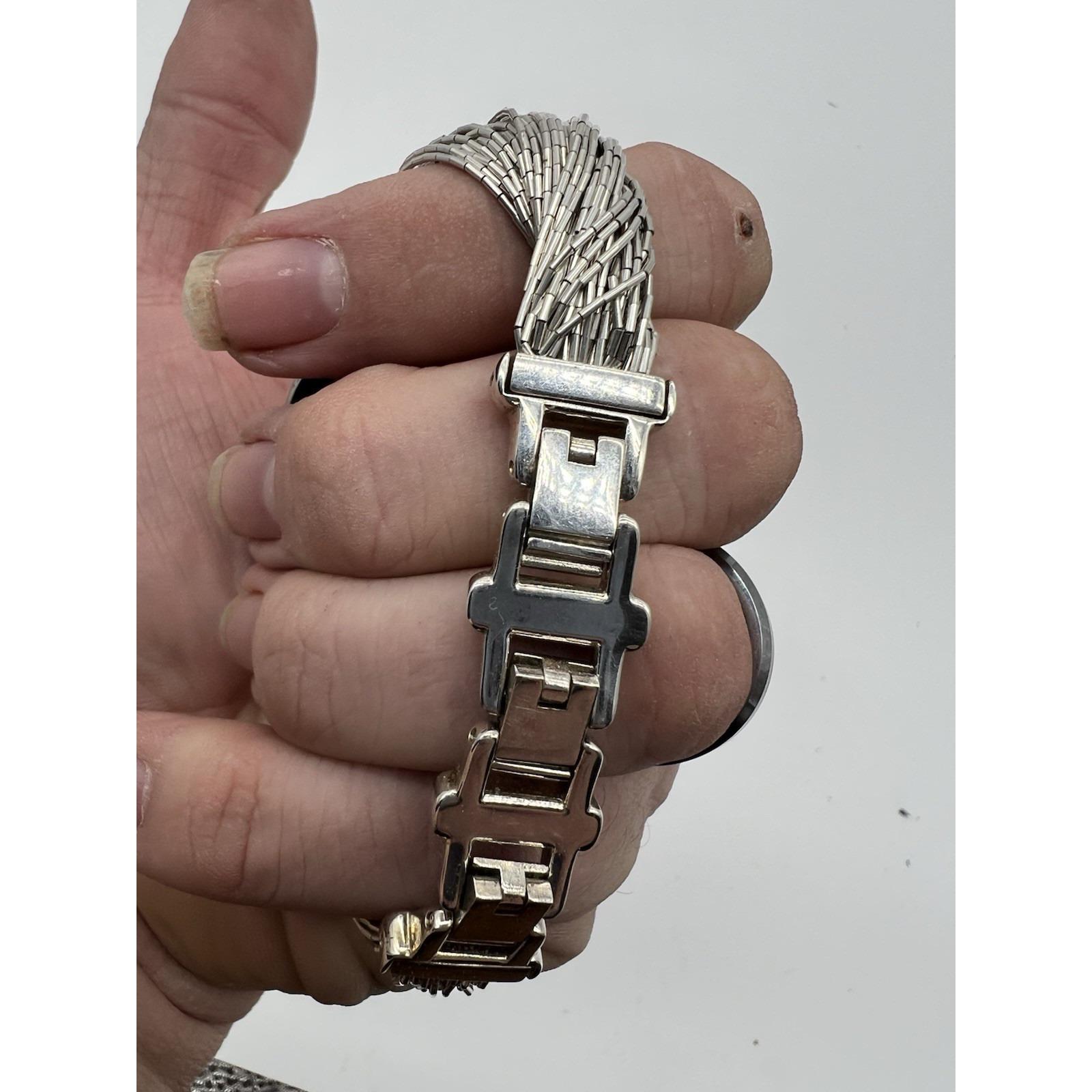 Ecclissi Sterling Silver MOP Dial 32840 Liquid Silver Bracelet Women\'s Watch 7 \