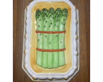 Décoration murale asperges, moule en céramique peint à la main, vintage des années 80, Sigma The Tasteter