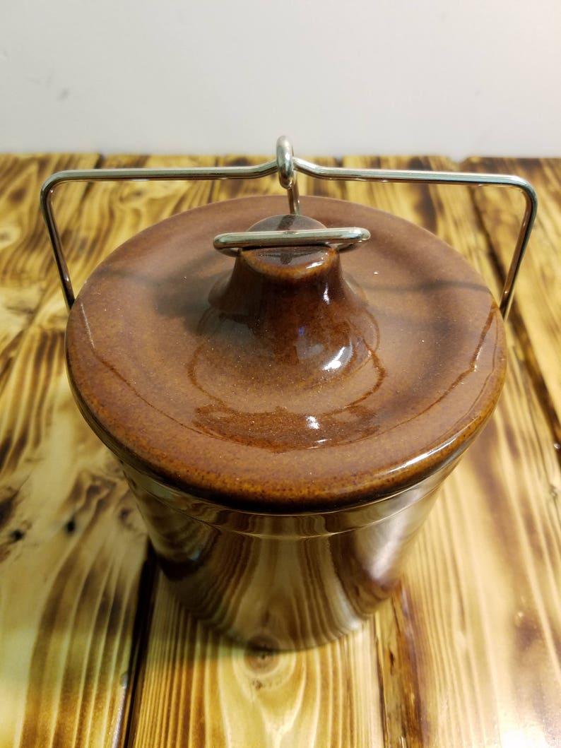 Glazed Brown Stoneware Pottery or Butter Crock Harrington/'s Sharp Cheddar Crock 20oz Since 1873