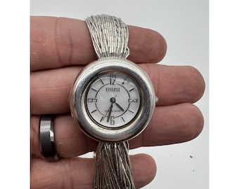 Ecclissi Sterling Silver MOP Dial 32840 Liquid Silver Bracelet Women's Watch 7 "
