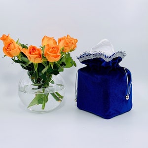 Tissue Box Cover, Blue Tissue Box Cover, Fabric Box Cover, Tissue Box Holder, Tissue Box, Fabric Tissue Box Cover, Tissue Holder