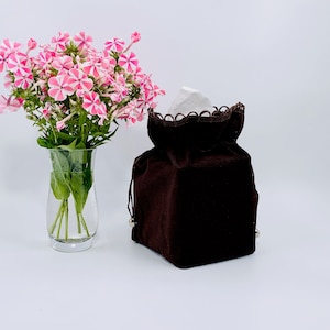 Tissue Box Cover, Brown Tissue Box Cover, Fabric Box Cover, Tissue Box Holder, Tissue Box, Fabric Tissue Box Cover, Tissue Holder