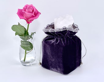 Tissue Box Cover, Royal Purple Tissue Cover, Fabric Box Cover, Tissue Box Holder, Tissue Box, Fabric Tissue Box Cover, Tissue Holder