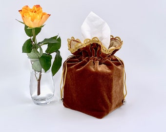 Tissue Box Cover / Copper Tissue Box Cover / Fabric Box Cover / Tissue Box Holder / Tissue Box / Fabric Tissue Box Cover / Tissue Holder