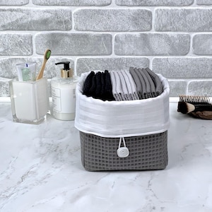 Basket with set of 15, 13"x13'' waffle cotton towels, Guest bathroom towels, Unpaper towels, Zero waste kitchen towels, Sustainable towels