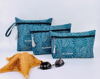 Personalisierte Badeanzug-Tasche: Wasserfeste bestickte Kosmetiktasche