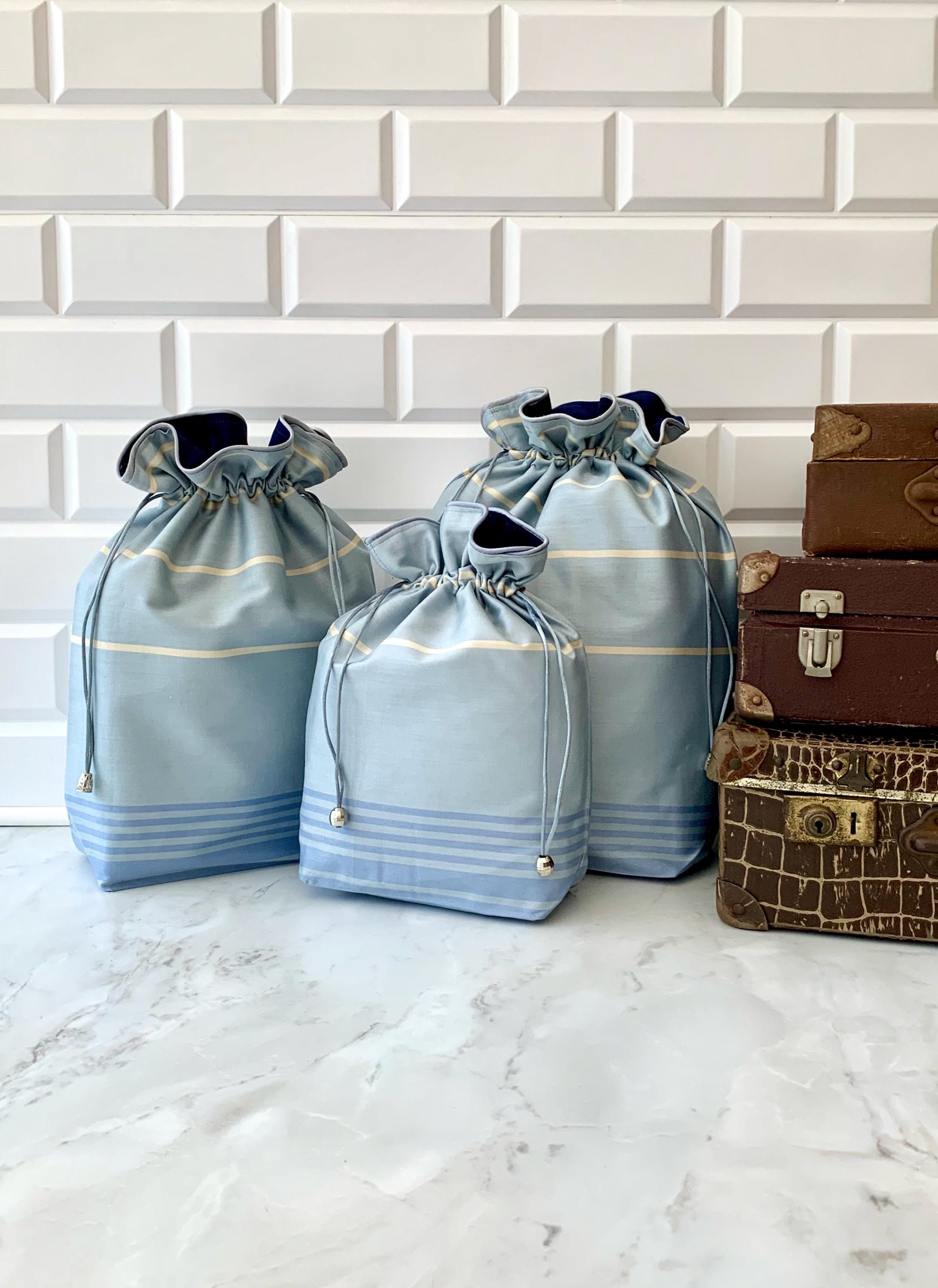 Personalized Handmade Cotton Drawstring Shoe Bag: Travel Storage Organiser