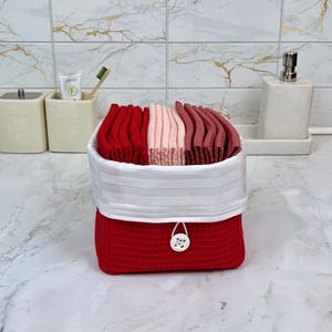 Waffle Cotton Towel Set with Basket: Zero Waste Kitchen, Guest Towels