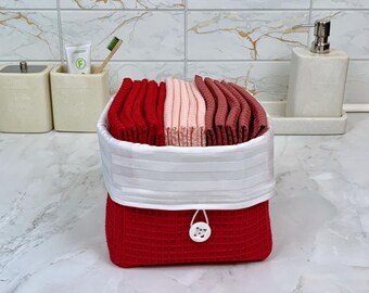Waffle Cotton Towel Set with Basket: Zero Waste Kitchen, Guest Towels