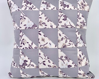 パッチワーク クッションカバー：キルティングフローラルクッション