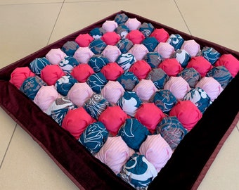 Handgemaakte luchtkussenquilt: sensorische speelmat, buikquilt