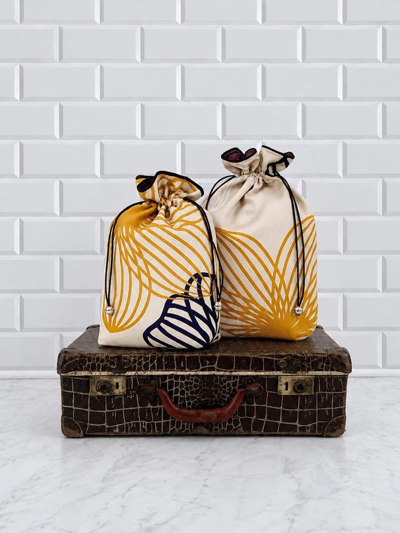 Handmade Cotton Drawstring Shoe Bag: Travel Storage Pouch
