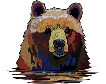 Bear art | Etsy