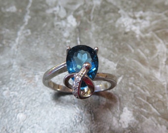 Sterling Silver and Blue Topaz ring