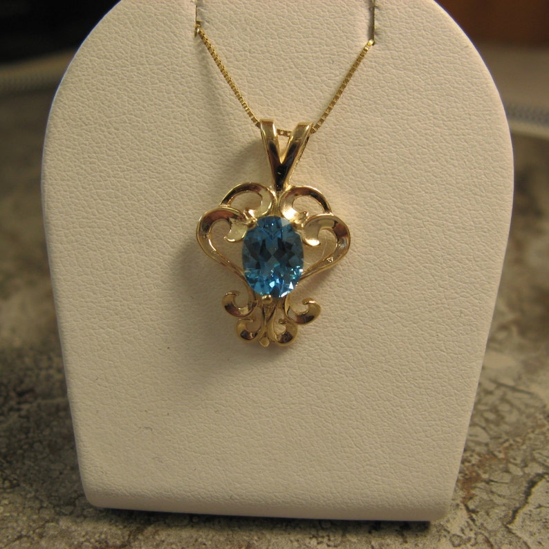 14k blue topaz necklace