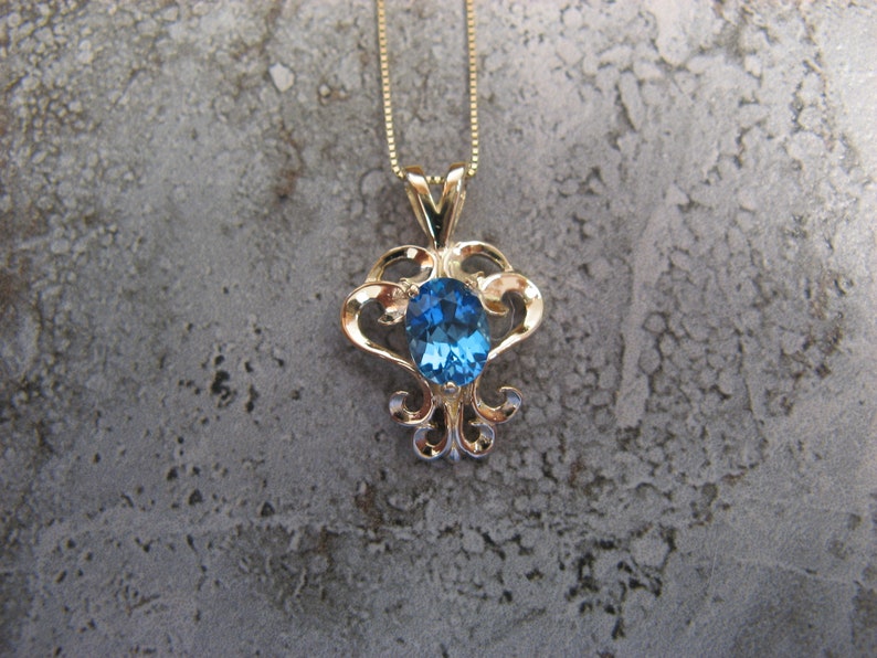 14k blue topaz necklace