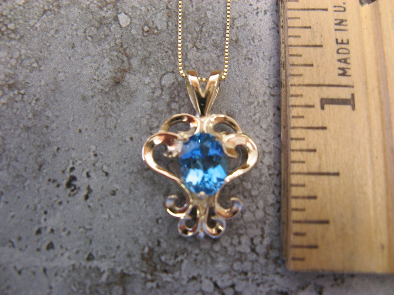 14k blue topaz necklace