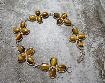 Tiger's Eye Sterling Silver Bracelet