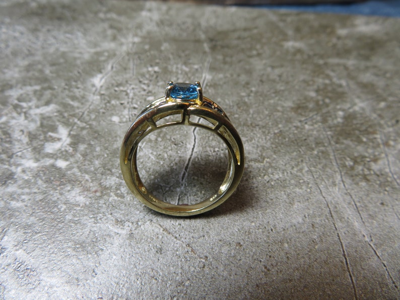 14k Blue Topaz and Sapphire Ring
