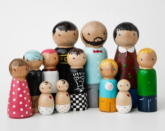 Hand Painted Custom Peg Dolls