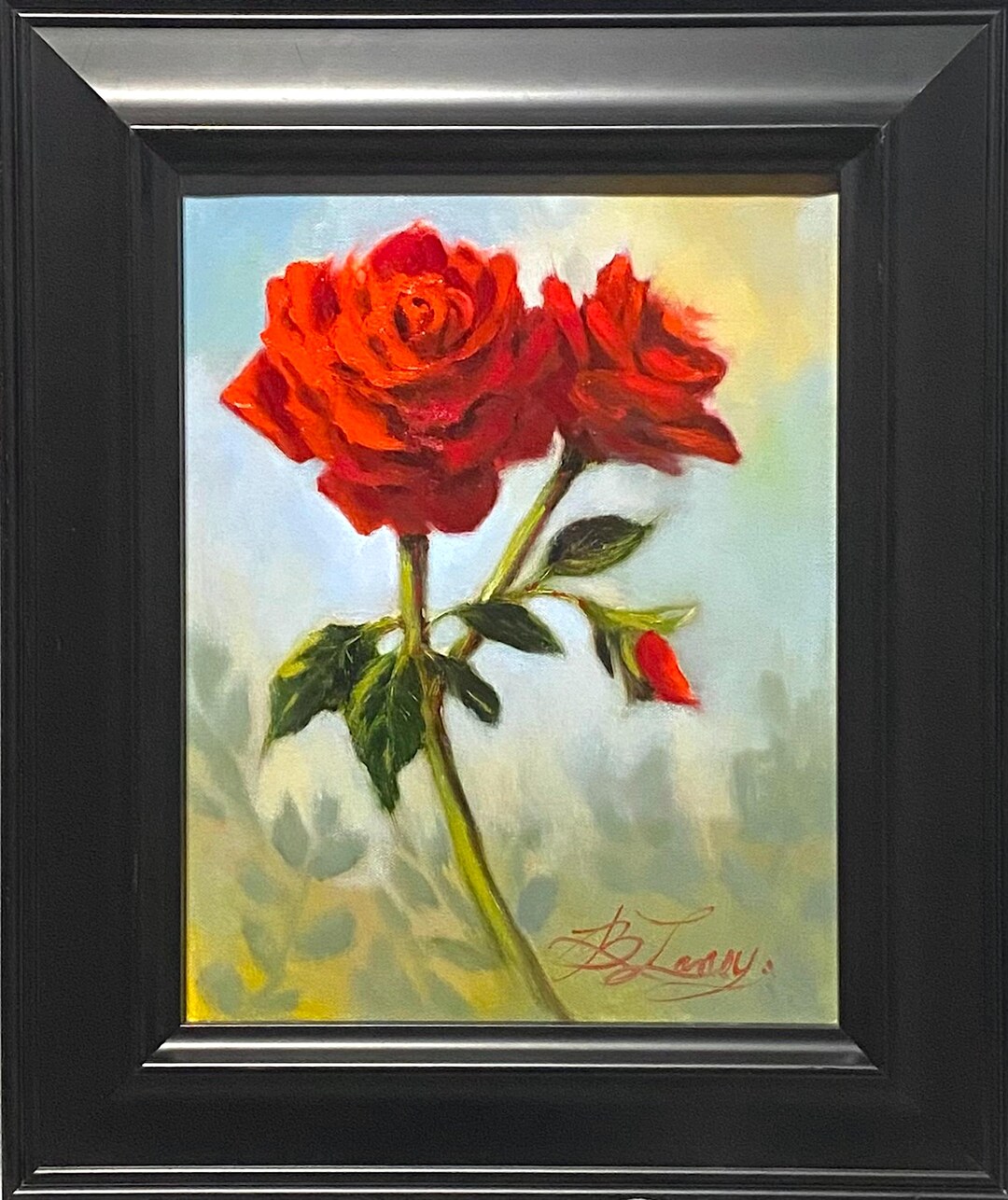 Floral Art, Red Rose Original Painting, 11 X 14 Inches - Etsy