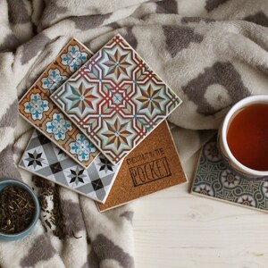 Boho Ceramic Tile Drink Coaster Night Sky image 4