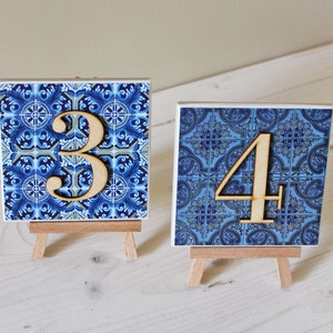 Portuguese Azulejos Wedding Table Numbers image 2