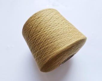 Loro Piana 100% Italian Baby Cashmere in Senape 19- per 100g Cake/ Cone - Lace Weight 2/26 NM, Perfect for Knitting, Weaving& Crochet