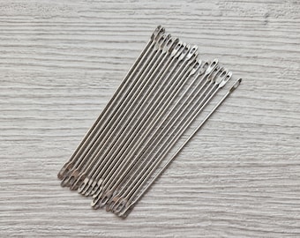20Pcs Double Eyelid Transfer Needles - Essential Knitting Accessory for Silver Reed Standard 6.5 mm, 9mm Brother Singer Knitting Machine