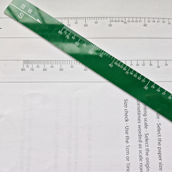Printable knitting machine green ruler/ gauge scale/ green scale for Silver Reed SK280/SK840 4.5mm standard gauge (digital download)