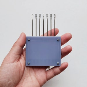Silver Reed LK150 Transfer Tool - Adjustable 7-Prong Double Eyelet Needle - Eco-Friendly Resin 3D Printed - 6.5mm Mid Gauge Knitting Machine