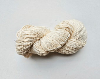 Pure Cotton Yarn - Undyed Bare Yarn 4ply/5 Fingering/Sports Weight 250g Skein in Natural White, Perfect for Natural/ Hand Dye Projects