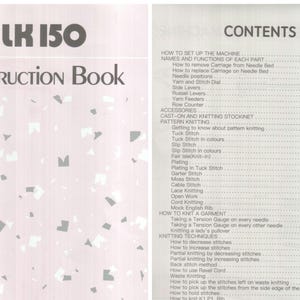 Digital Silver Reed LK150 Knitting Machine English Instruction Book/ Manual Vintage PDF Download Pattern Knitting Techniques