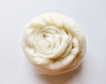 Pure Australian Roving Undyed/ Bare Nature Wool for Dyeing, Spinning, Felting, 28 micron, per 50g