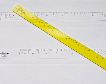 Printable knitting machine yellow ruler/ gauge scale/ yellow scale for Silver Reed LK150 6.5mm mid gauge knitting machine (digital download)