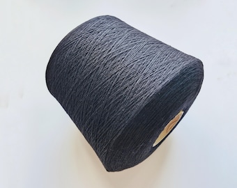 Loro Piana 100% Italian Cashmere in Nero 260 Black- per 100g Cake/Cone - Lace Weight 2/27 NM, Perfect for Knitting, Weaving& Crochet