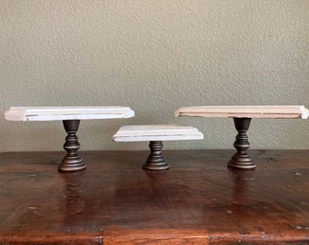 Farmhouse Table Riser | Distressed Wood Display Stand