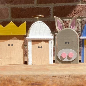 Primitive Wooden Nativity Set | Simple Christmas Decor | Nativity Guys