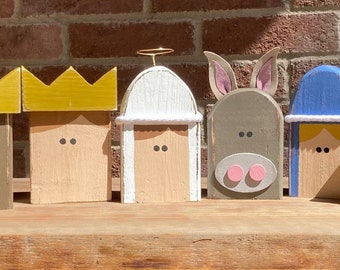 Nativity Guys | Primitive Nativity Set | Simple Nativity Set | Wooden Nativity Set | Christmas Decor