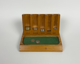 Vintage Wood Canadian Coin Sorter