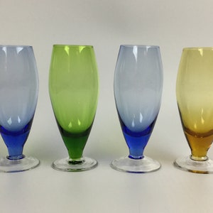 Multi Coloured Aperitif Glasses, Cordial Glasses - Set of 4