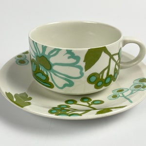 Villeroy & Boch Septfontaines Scarlett Pattern Tea Cup and Saucer Christine Reuter 1967