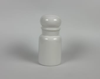 Vintage Belgium Milk Glass White Apothecary Jar with Lid