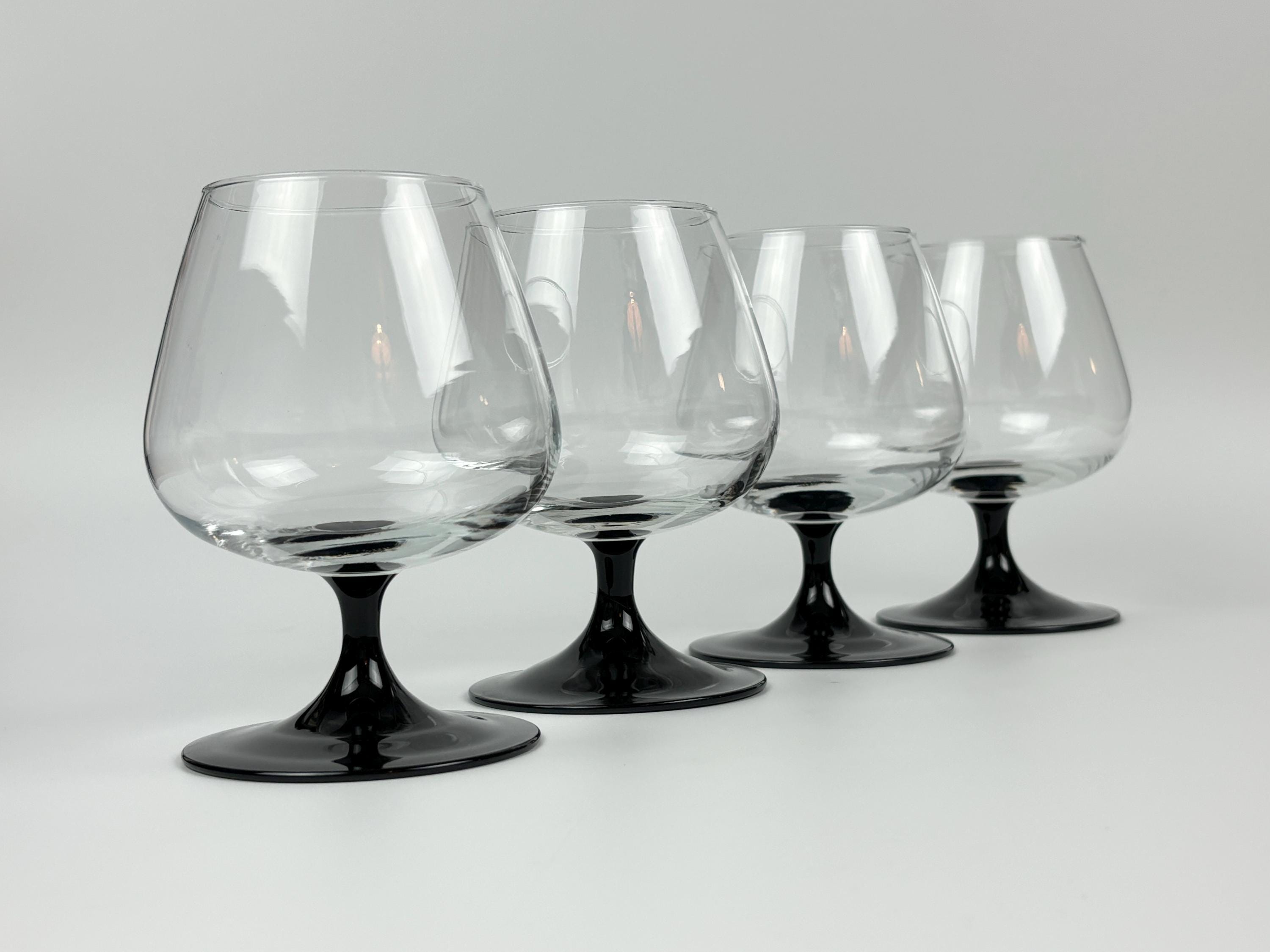 Set De 2 Verres à Cognac / Brandy, Soufflés à La Bouche, Légèrement Versicolores / Miroir, Italie