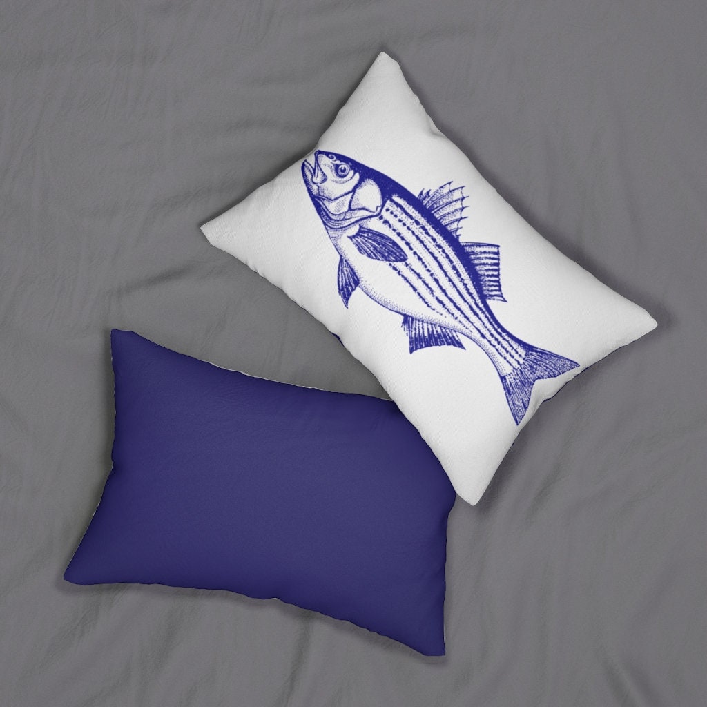 Rockfish Sea Bass Lumbar Pillow Etsy