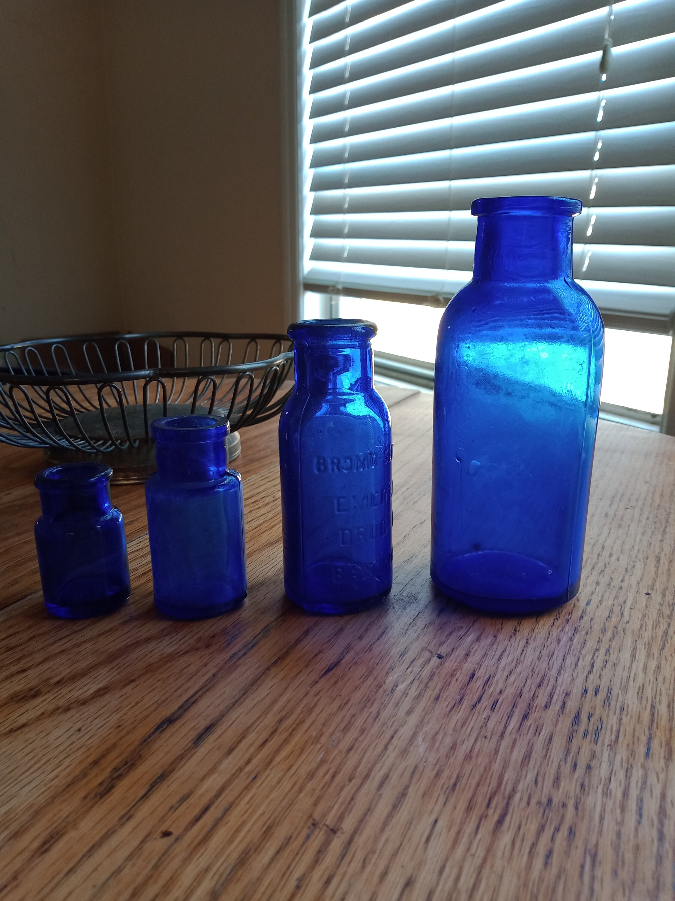 Vintage Blue Bromoseltzer Bottles in Ascending Sizes Etsy