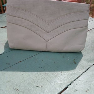 Vintage Leather Clutch with Zipper and Strap Rings