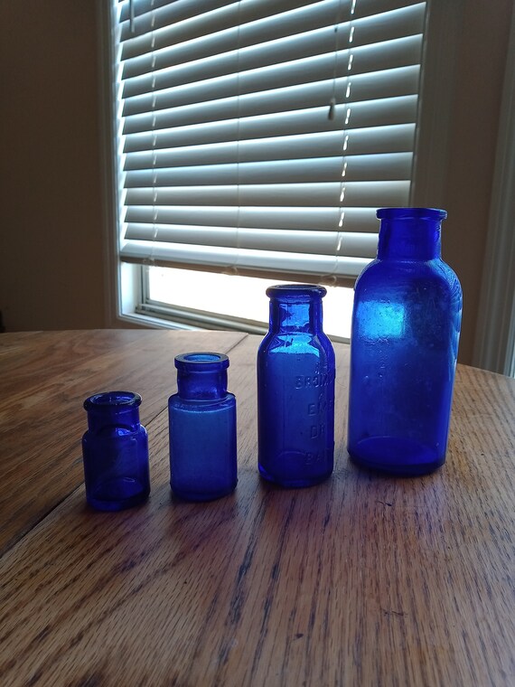 Vintage Blue Bromoseltzer Bottles in Ascending Sizes Etsy