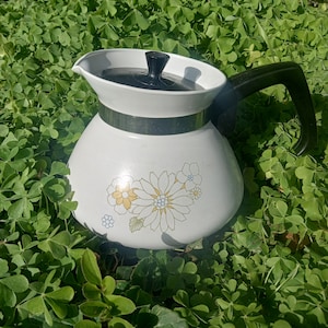 vintage Corning Ware Floral Bouquet Coffee Carafe 6 Tasses 71-75